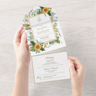Invitation Tout En Un Le MARIAGE Islamique NIKAH WALLIMAH Fleurs Tout En
