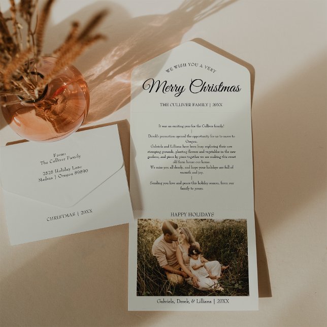 Invitation Tout En Un Lettre de Noël ivoire Très Joyeuse Laisser tomber  (Créateur téléchargé)