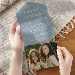 Invitation Tout En Un Lettre de Proposition de Demoiselle d'Honneur avec