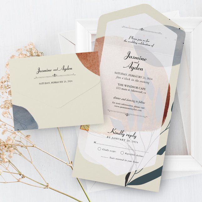 Invitation Tout En Un Levée Abstraite de la nature (Créateur téléchargé)