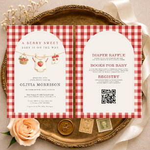 Invitation Tout en Un Ligne de vêtements à la fraise pour Bab
