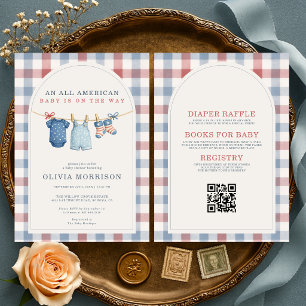 Invitation Tout en Un Ligne de Vêtements Tout Américaine Baby