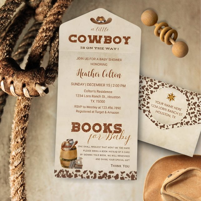 Invitation Tout En Un Little Western Cowboy Baby shower (Créateur téléchargé)