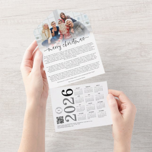 Invitation Tout En Un Logo de l'entreprise Photo 2026 Calender Christmas (Déchirure)