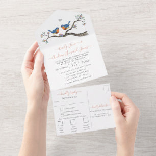 Invitation Tout En Un Lucky Bluebirds Secret Forest Garden Mariage
