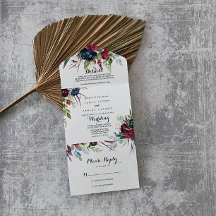 Invitation Tout En Un Luxe Whimsical Boho Floral Mariage