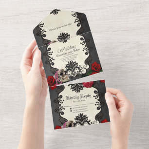 Invitation Tout En Un Magnifique conception gothique