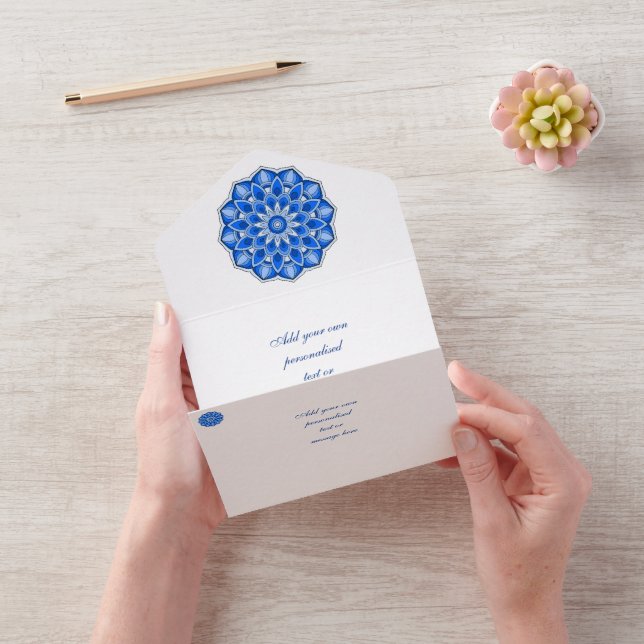 Invitation Tout En Un Mandala en bleu (Vidéo)