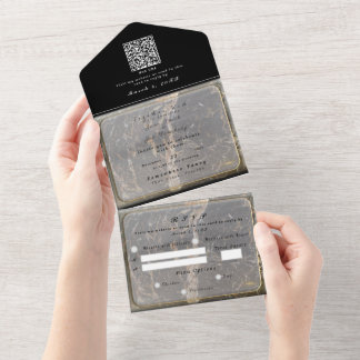Invitation Tout En Un Marbre élégant personnalisé
