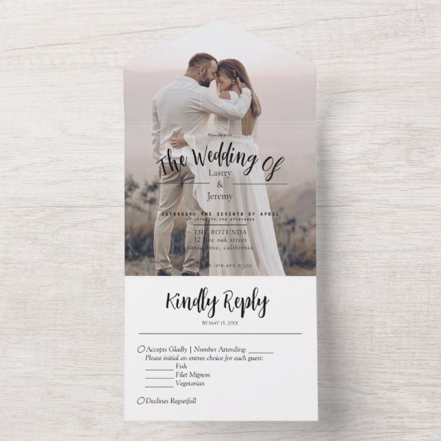 Invitation tout en un mariage (À l'intérieur)