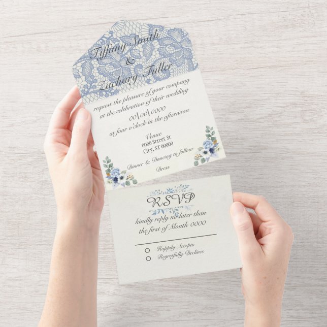 Invitation tout en un mariage (Déchirure)