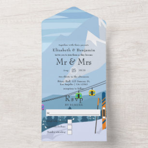 Invitation Tout En Un Mariage à la station de ski