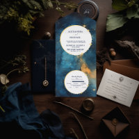 Mariage à l'aquarelle Bleu et Or de Minuit Mystiqu