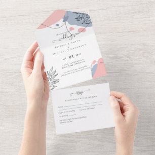 Invitation Tout En Un Mariage Abstrait moderne scandinave japonais