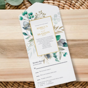 Invitation Tout En Un Mariage au Jardin Botanique d'Eucalyptus