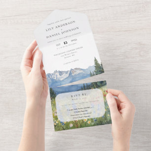 Invitation Tout En Un Mariage Aventure Florale Fleurs Sauvages de Montag