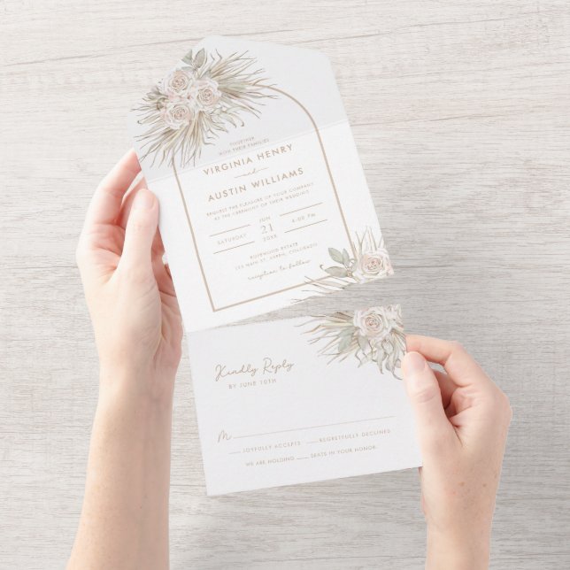 Invitation Tout En Un Mariage Bohème (Déchirure)