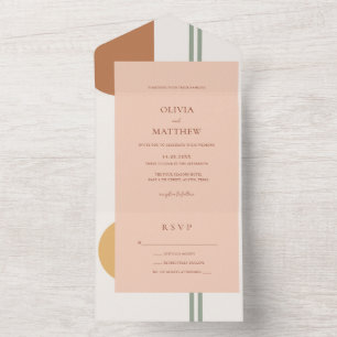 Invitation Tout En Un Mariage Bohème aux Arches Rustiques Colorées Minim