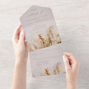 Invitation Tout En Un Mariage Boho Fall Flowers