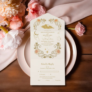 Invitation Tout En Un Mariage Botanique Mystique Vintage
