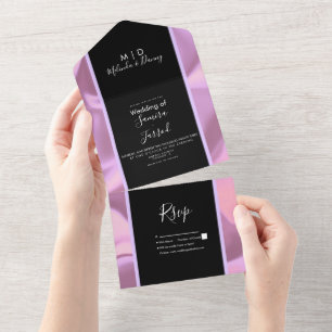 Invitation Tout En Un Mariage brillant rose moderne