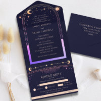 Mariage céleste arc-en-ciel bleu argent foncé