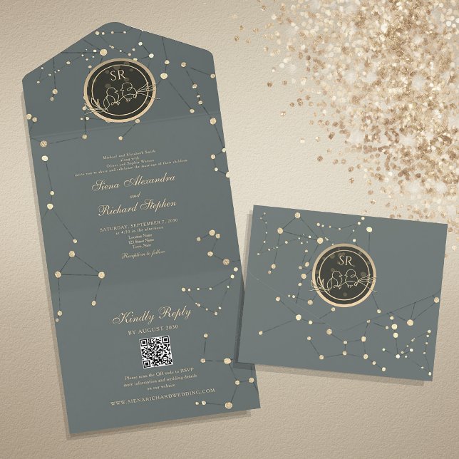 Invitation Tout En Un Mariage Céleste Divin (Créateur téléchargé)