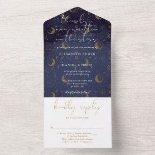Invitation Tout En Un Mariage Céleste Spirituel Écrit Dans Les Étoiles