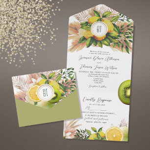 Invitation Tout En Un Mariage citron moderne