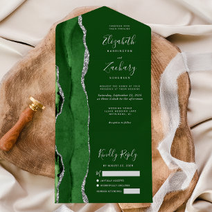 Invitation Tout En Un Mariage d'âge d'argent de Hunter Green