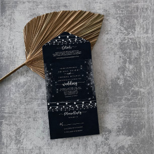 Invitation Tout En Un Mariage de calligraphie Rustique
