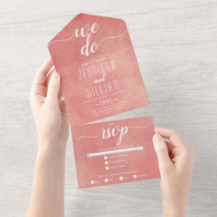 Invitation Tout En Un mariage de calligraphie "We do"