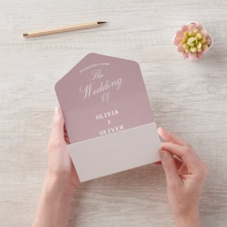 Invitation Tout En Un Mariage de code QR minimaliste simple et poussiére