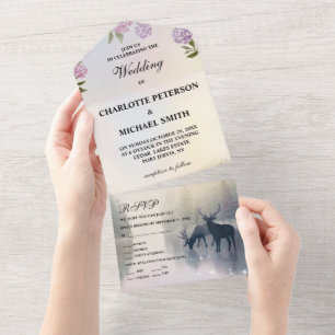 Invitation Tout En Un Mariage de conte de fées rustique en forêt enchant