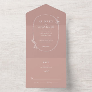 Invitation Tout En Un Mariage de couronne de fleur sauvage tous en un to