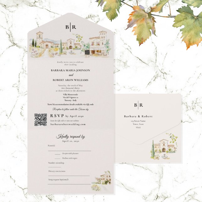 Invitation Tout En Un Mariage de Destination en Toscane (Créateur téléchargé)