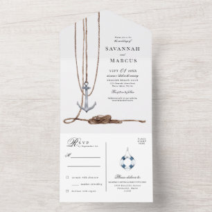 Invitation Tout En Un Mariage de destination phare nautique