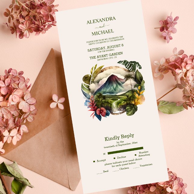 Invitation Tout En Un Mariage de destination tout compris en aquarelle a (Créateur téléchargé)