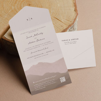 Invitation Tout En Un Mariage de la chaîne de montagnes