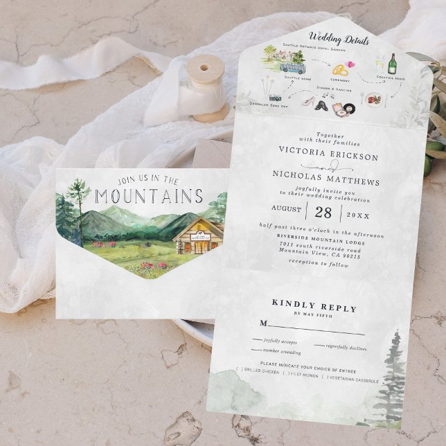 Invitation Tout En Un Mariage de la forêt rustique (Créateur téléchargé)