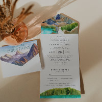 Mariage de la montagne du lac Glacier Rustique