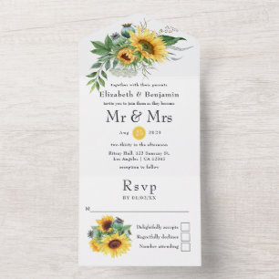 Invitation Tout En Un Mariage de Succulents d'Eucalyptus Tropical
