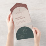 Invitation Tout En Un Mariage de typographie de l'arche moderne rouille<br><div class="desc">Mariage de typographie de l'arche moderne rouille verte</div>