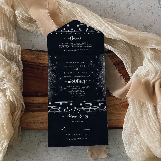 Invitation Tout En Un Mariage de voyants à chaînes rustiques (Créateur téléchargé)