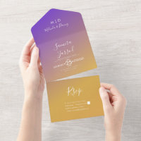 Mariage dégradé violet jaune