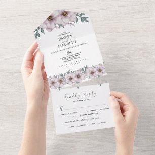Invitation Tout En Un Mariage d'été Floral Eucalyptus