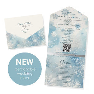 Invitation Tout En Un Mariage Écologique au Pays des Merveilles d'Hiver