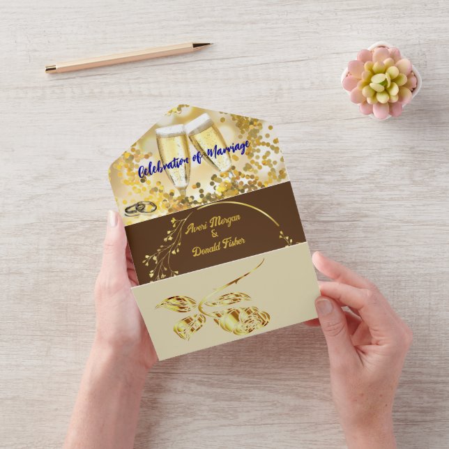 Invitation Tout En Un Mariage Elegance Earthy Colors (Vidéo)