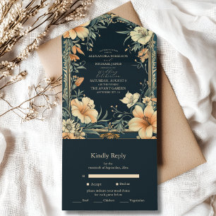 Invitation Tout En Un Mariage Élégance Royale Victorienne