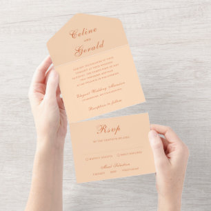 Invitation Tout En Un Mariage Élégant au Péché Classique